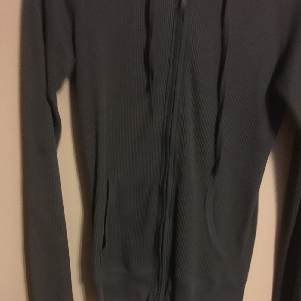 Active basic grey thermal zip up
